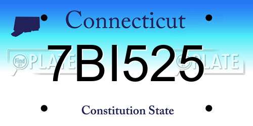 7BI525 Connecticut License Plate