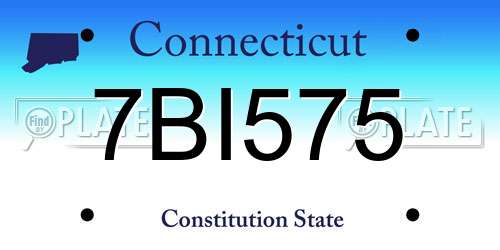 7BI575 Connecticut License Plate