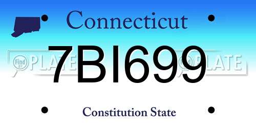 7BI699 Connecticut License Plate