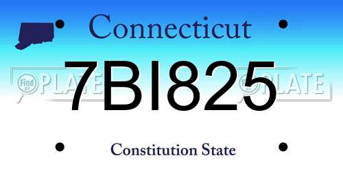 7BI825 Connecticut License Plate