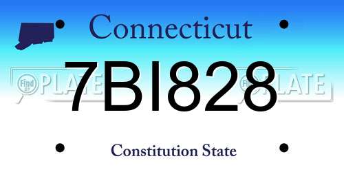 7BI828 Connecticut License Plate