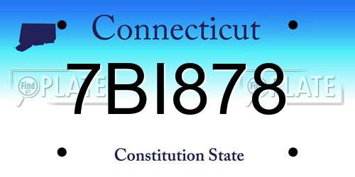 7BI878 Connecticut License Plate
