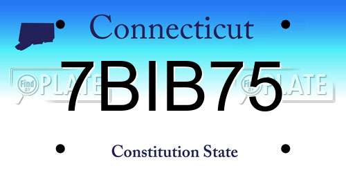 7BIB75 Connecticut License Plate