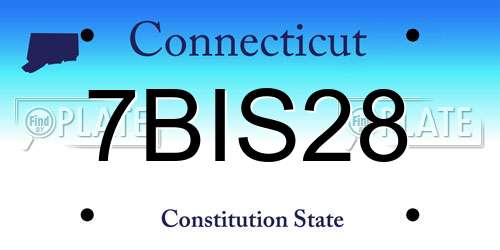 7BIS28 Connecticut License Plate