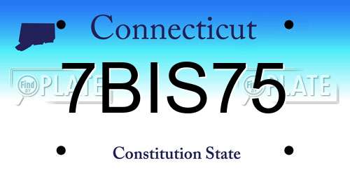 7BIS75 Connecticut License Plate