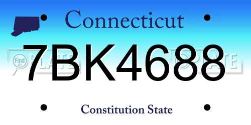 7BK4688 Connecticut License Plate