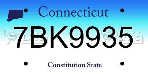 7BK9935 Connecticut License Plate