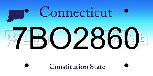 7BO2860 Connecticut License Plate