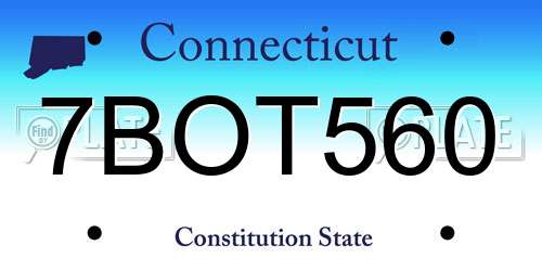 7BOT560 Connecticut License Plate