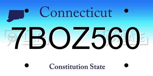 7BOZ560 Connecticut License Plate