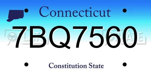 7BQ7560 Connecticut License Plate