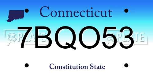 7BQO53 Connecticut License Plate