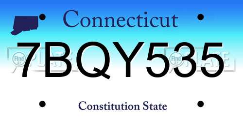 7BQY535 Connecticut License Plate