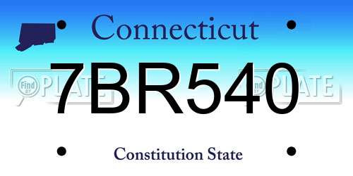 7BR540 Connecticut License Plate