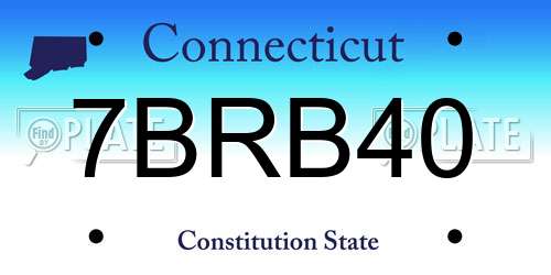 7BRB40 Connecticut License Plate