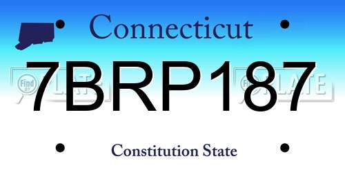 7BRP187 Connecticut License Plate