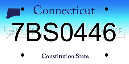 7BS0446 Connecticut License Plate