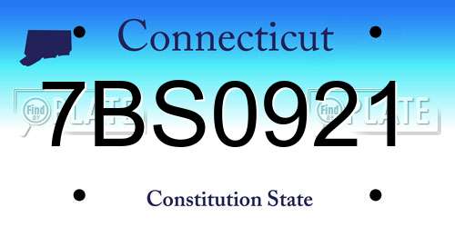 7BS0921 Connecticut License Plate