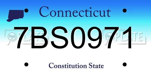 7BS0971 Connecticut License Plate