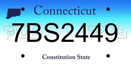 7BS2449 Connecticut License Plate