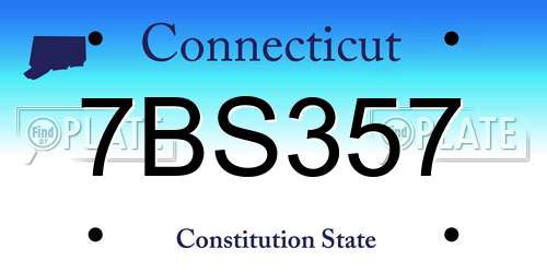 7BS357 Connecticut License Plate