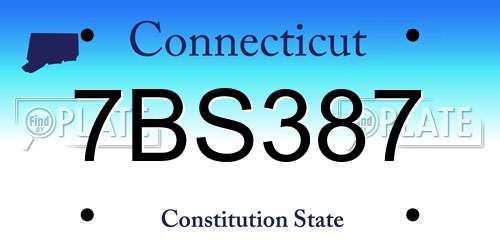 7BS387 Connecticut License Plate