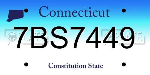 7BS7449 Connecticut License Plate