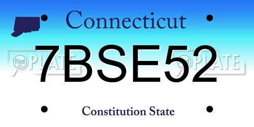 7BSE52 Connecticut License Plate