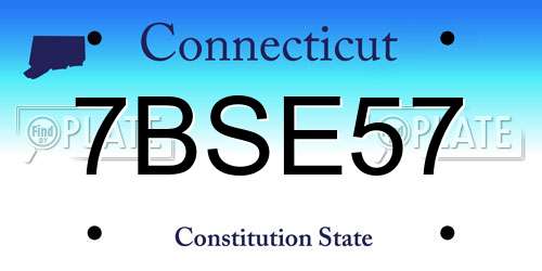 7BSE57 Connecticut License Plate