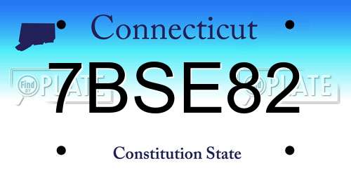 7BSE82 Connecticut License Plate
