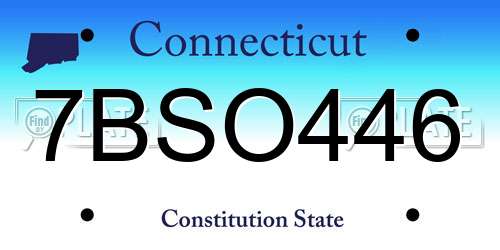 7BSO446 Connecticut License Plate