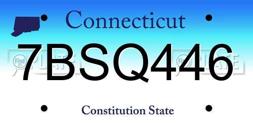 7BSQ446 Connecticut License Plate