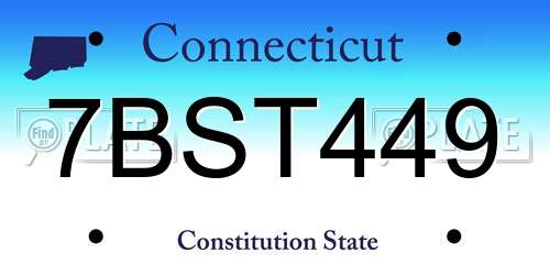 7BST449 Connecticut License Plate