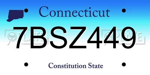 7BSZ449 Connecticut License Plate