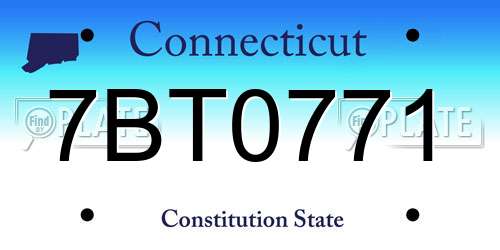 7BT0771 Connecticut License Plate