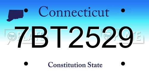 7BT2529 Connecticut License Plate
