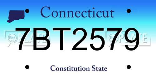7BT2579 Connecticut License Plate