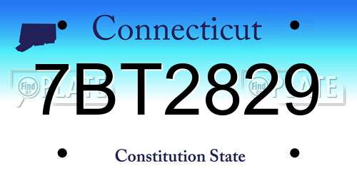 7BT2829 Connecticut License Plate