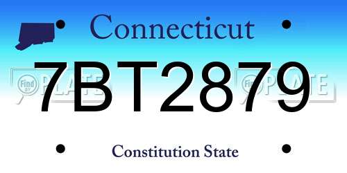 7BT2879 Connecticut License Plate