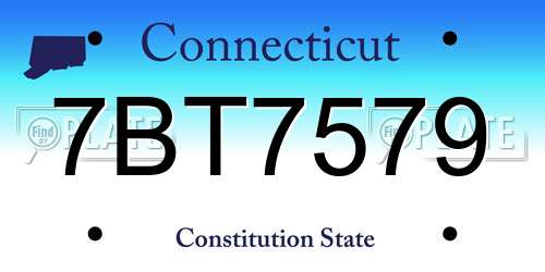 7BT7579 Connecticut License Plate