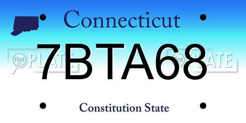 7BTA68 Connecticut License Plate