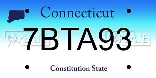 7BTA93 Connecticut License Plate