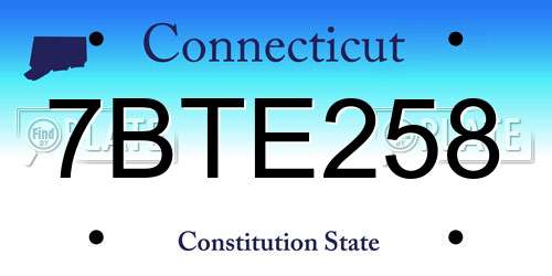 7BTE258 Connecticut License Plate