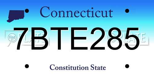 7BTE285 Connecticut License Plate