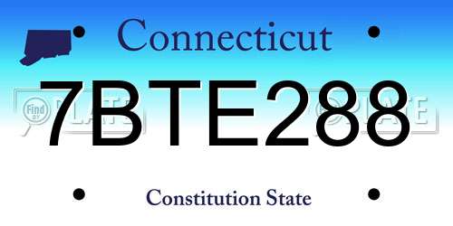 7BTE288 Connecticut License Plate