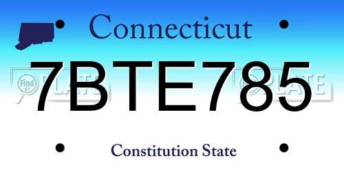 7BTE785 Connecticut License Plate