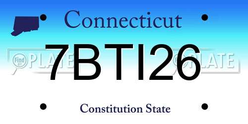 7BTI26 Connecticut License Plate