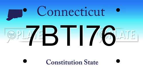 7BTI76 Connecticut License Plate