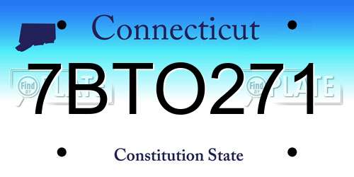 7BTO271 Connecticut License Plate