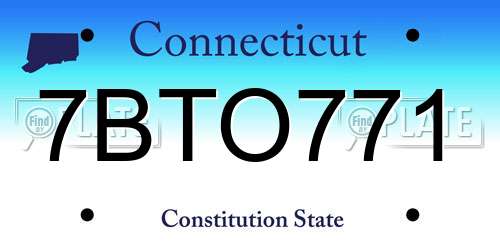 7BTO771 Connecticut License Plate